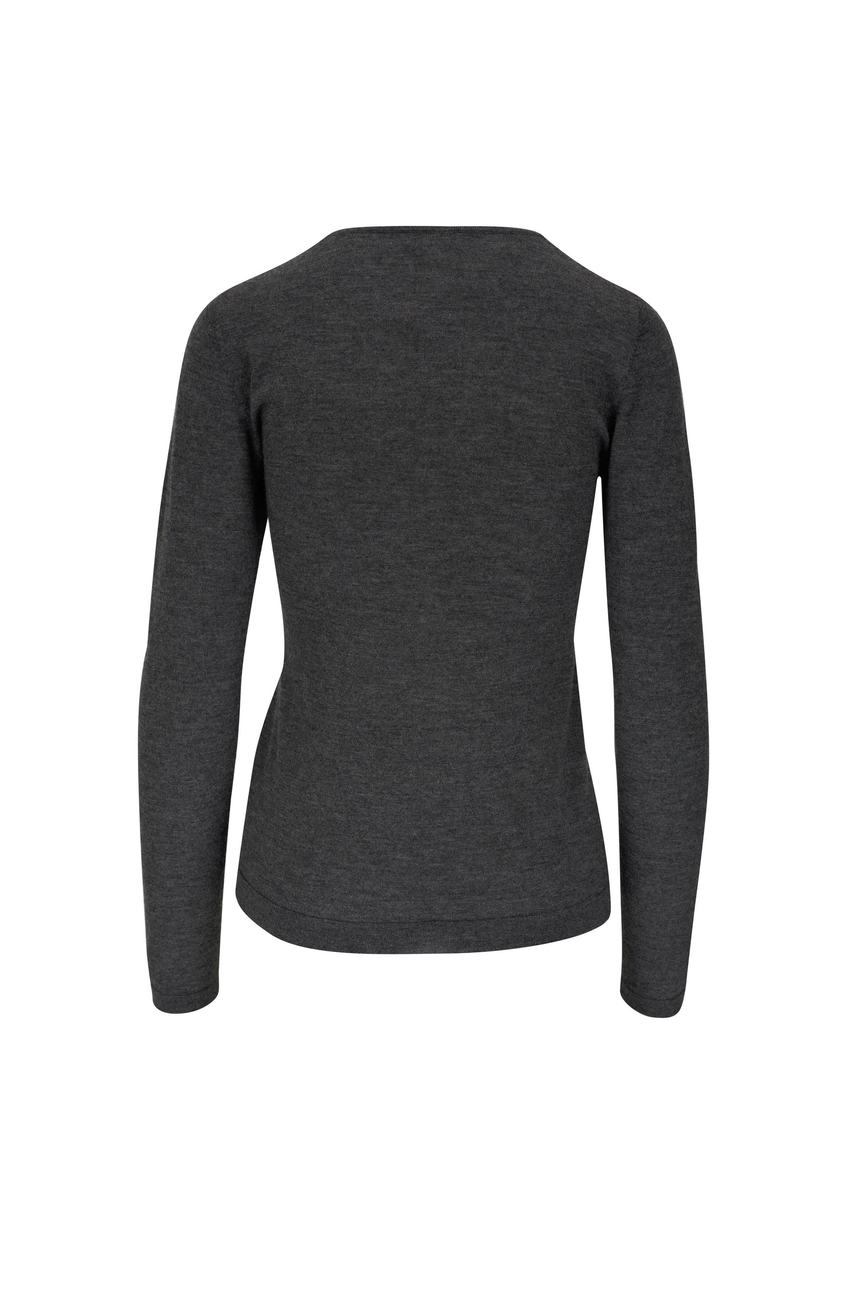Kinross Charcoal Gray Fitted Worsted Cashmere Top