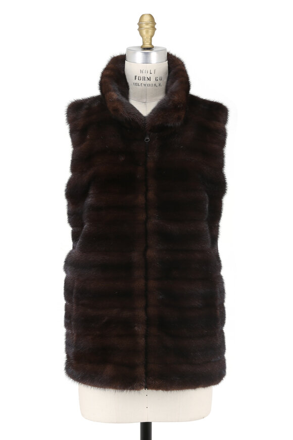 Reich Furs - Natural Mahogany Mink With Leather Back Vest