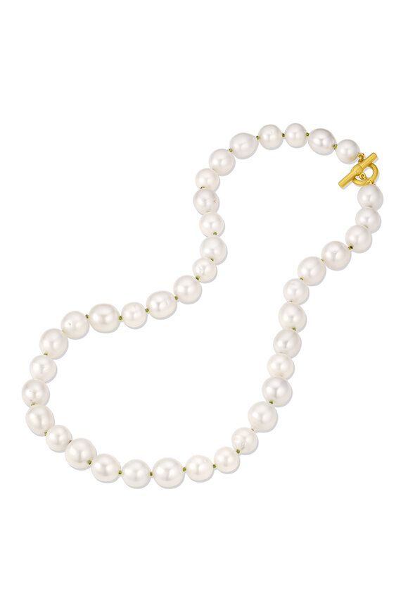 Leigh Maxwell 18k Yellow Gold Knotted Pearl Necklace