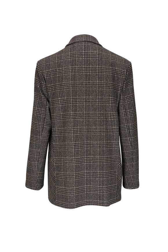 Harris Wharf - Travel Black & Beige Prince of Wales Plaid Blazer 