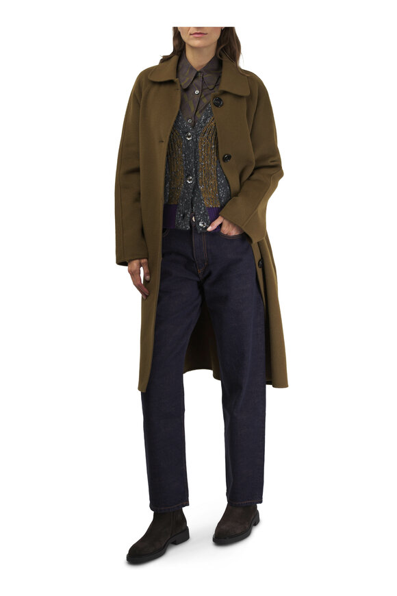 Odeeh - Moss Double-Faced Wool & Cashmere Long Coat