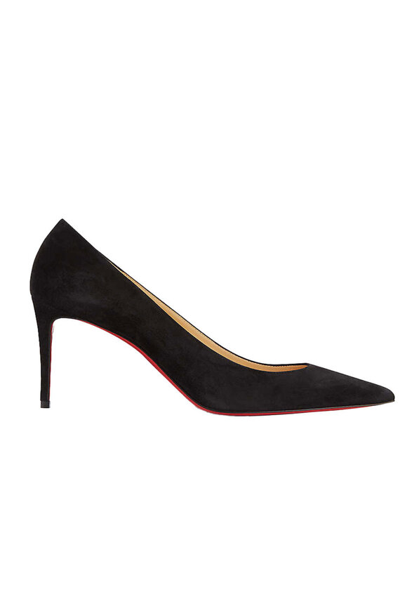 Christian Louboutin Kate 85 Suede Pump in Black - view 2