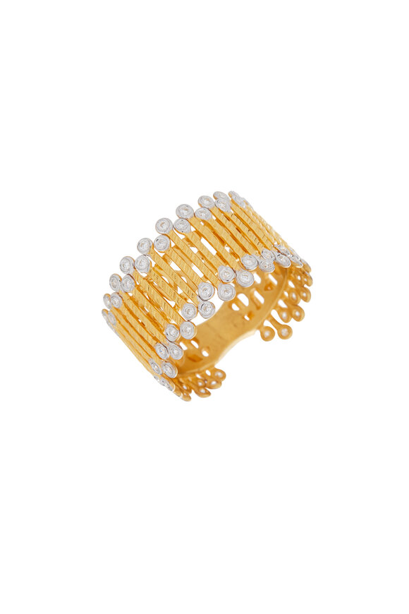 Coomi - 20K Yellow Gold Diamond Eternity Spring Ring