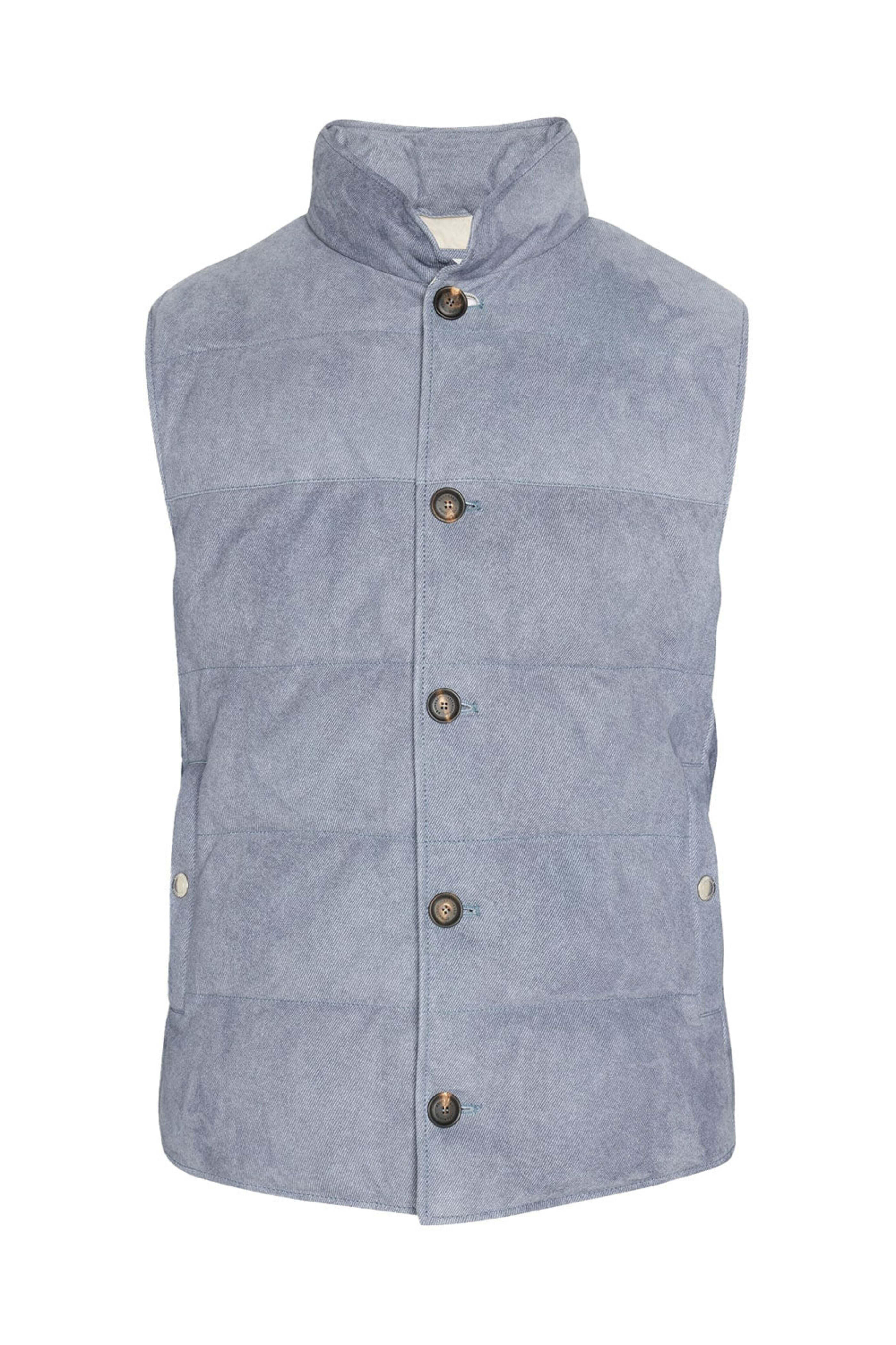 Brunello Cucinelli - Ocean Blue Textured Suede Vest