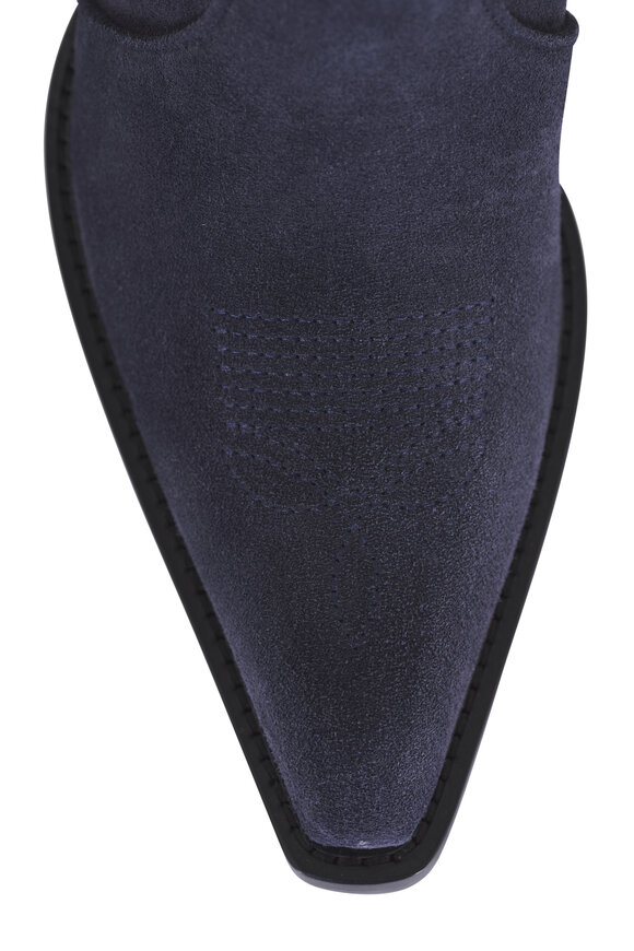 Khaite Clive Midnight Navy Suede Ankle Boot, 35mm - view 4