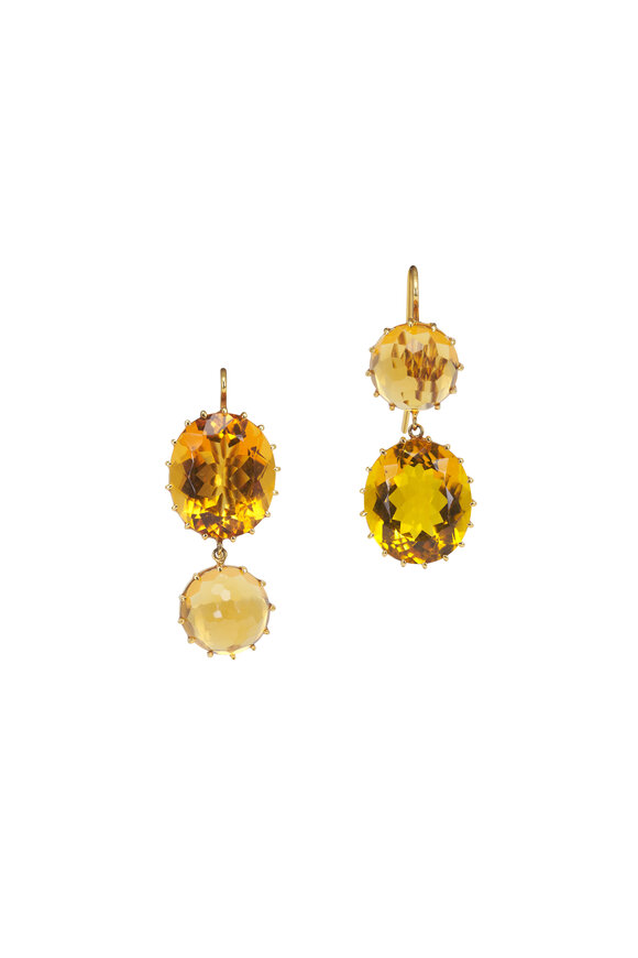 Renee Lewis 18k Yellow Gold Citrine Earrings