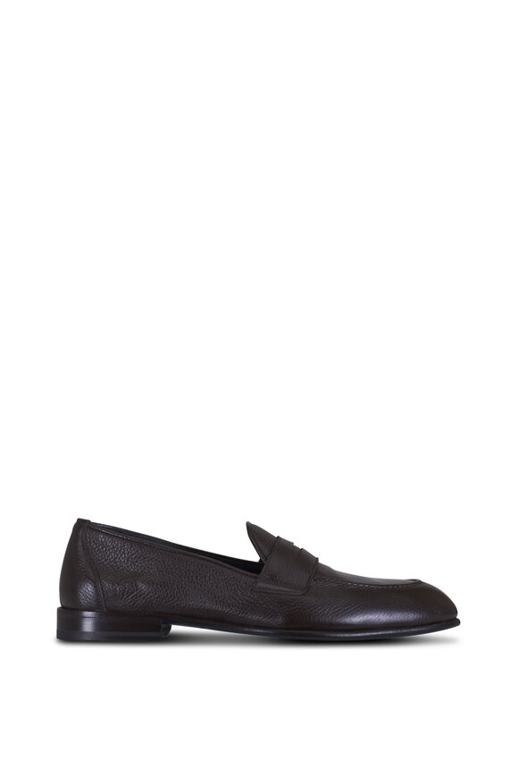Brioni Appia Dark Brown Leather Penny Loafer - view 2