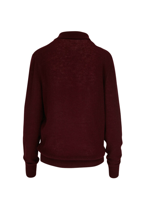 Khaite - Jo Merlot Collared Sweater 