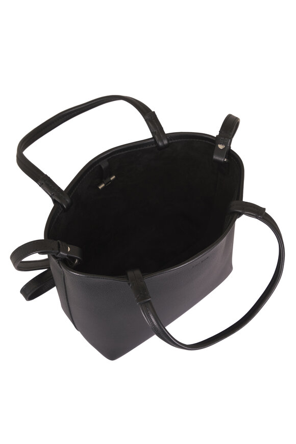 The Row Small Park Black Grained Leather Tote - view 4