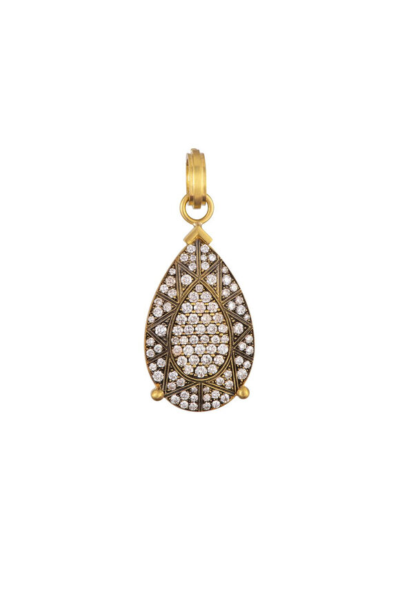 Sylva & Cie Brilliant Cut Diamond Pear Pendant - view 1