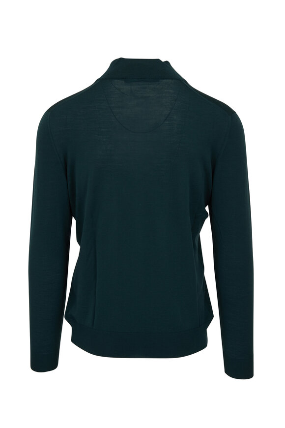 Kiton - Green Wool Quarter Zip Pullover