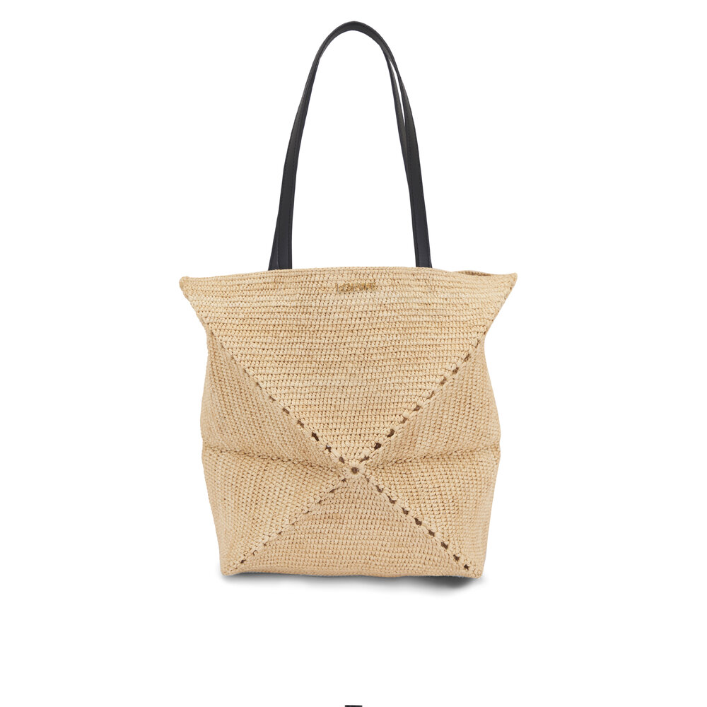 Loewe - Medium Puzzle Fold Raffia Tote | Mitchell Stores