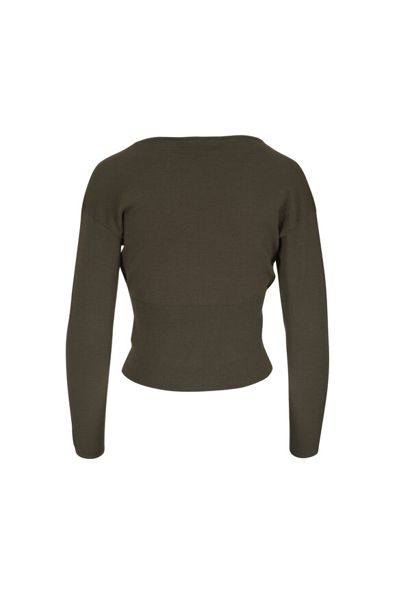Simkhai Saige Army Green V-Neck Top - view 2