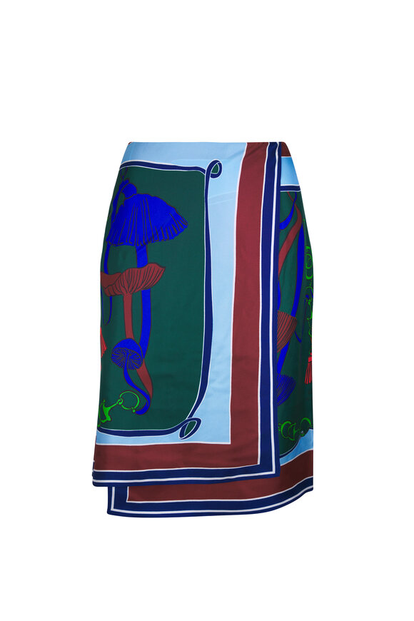 Dorothee Schumacher Cosmic Funghi Multicolor Silk Wrap Mini Skirt - view 1