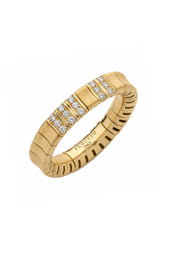 Peruffo 18k Yellow Gold Blocks Midi Band Ring - view 1