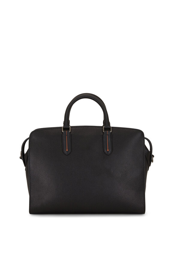 Zegna - Black Pebbled Leather Briefbag