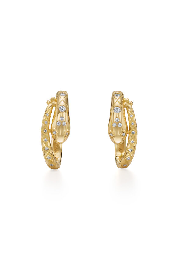 Temple St. Clair 18k Gold Delphi Serpent Hoops