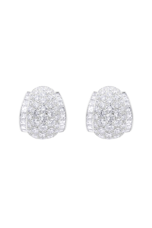 Oscar Heyman Platinum Diamond Earrings - view 1