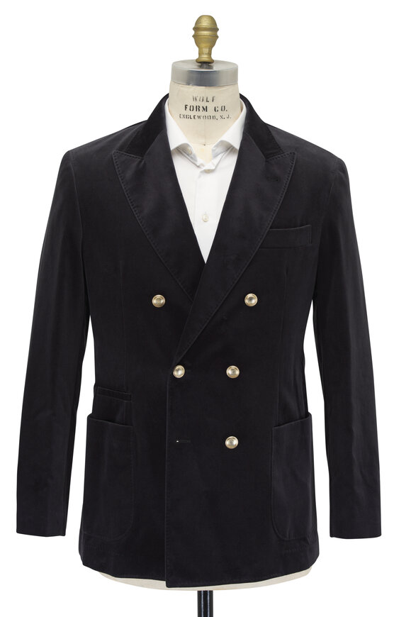 Brunello Cucinelli - Black Velvet Cotton Sportscoat