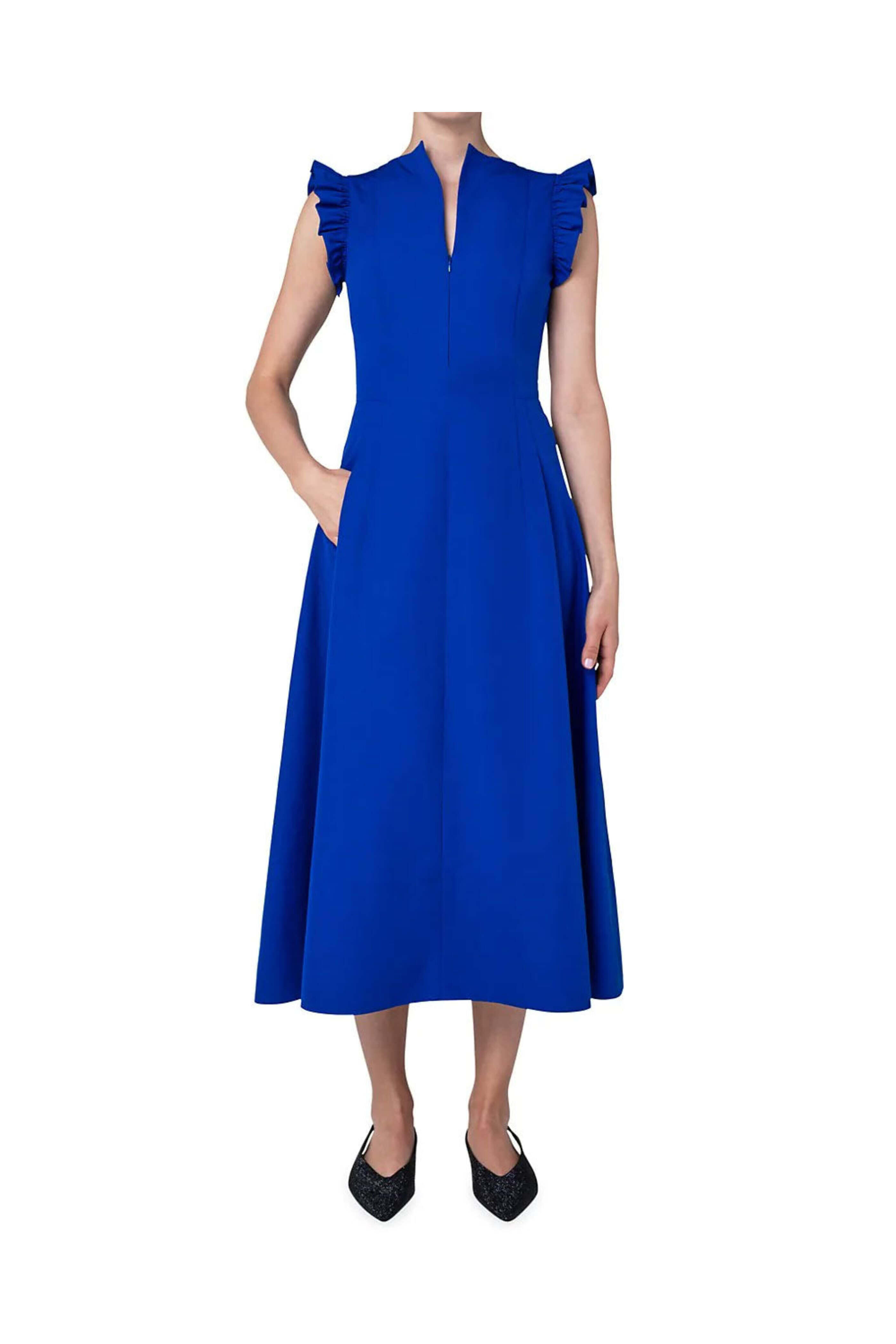 Akris Punto - Electric Blue Techno Taffeta Midi Dress