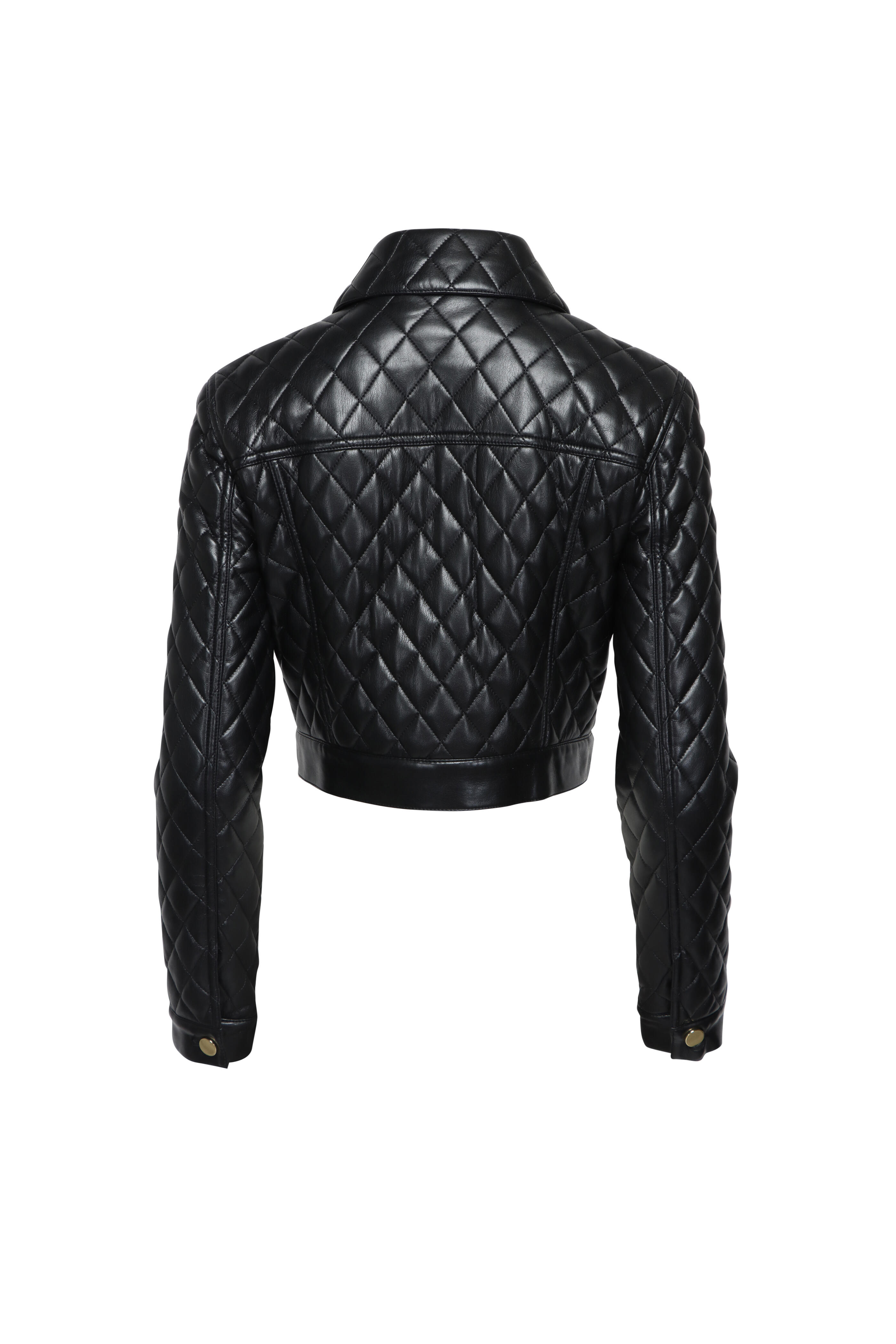 Alice & Olivia - Chloe Black Quilted Crop Jacket
