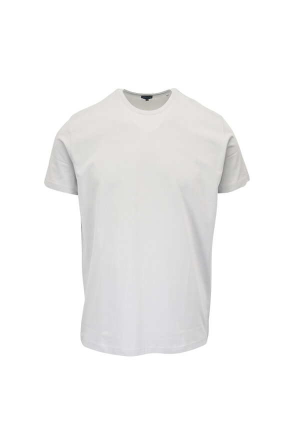Patrick Assaraf Iconic Light Gray Stretch Cotton T-Shirt