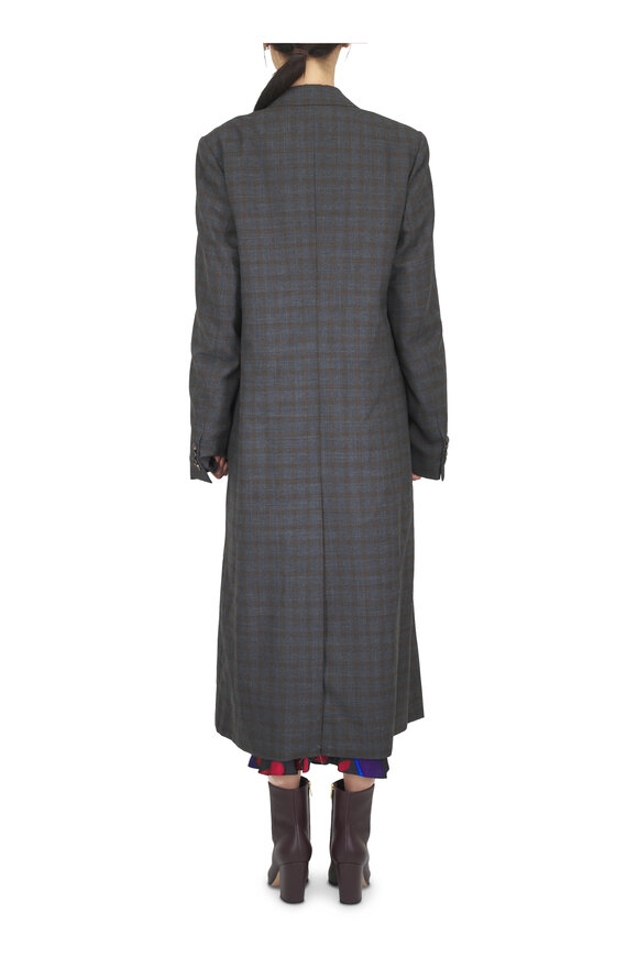 Dries Van Noten Brown Check Wool Coat - view 4