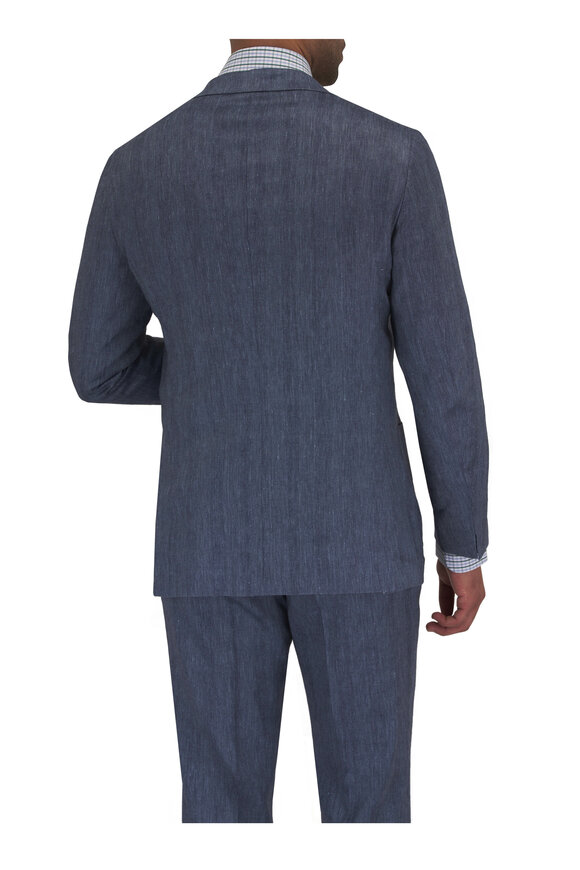 Kiton - Denim Blue Linen, Cashmere & Silk Suit 