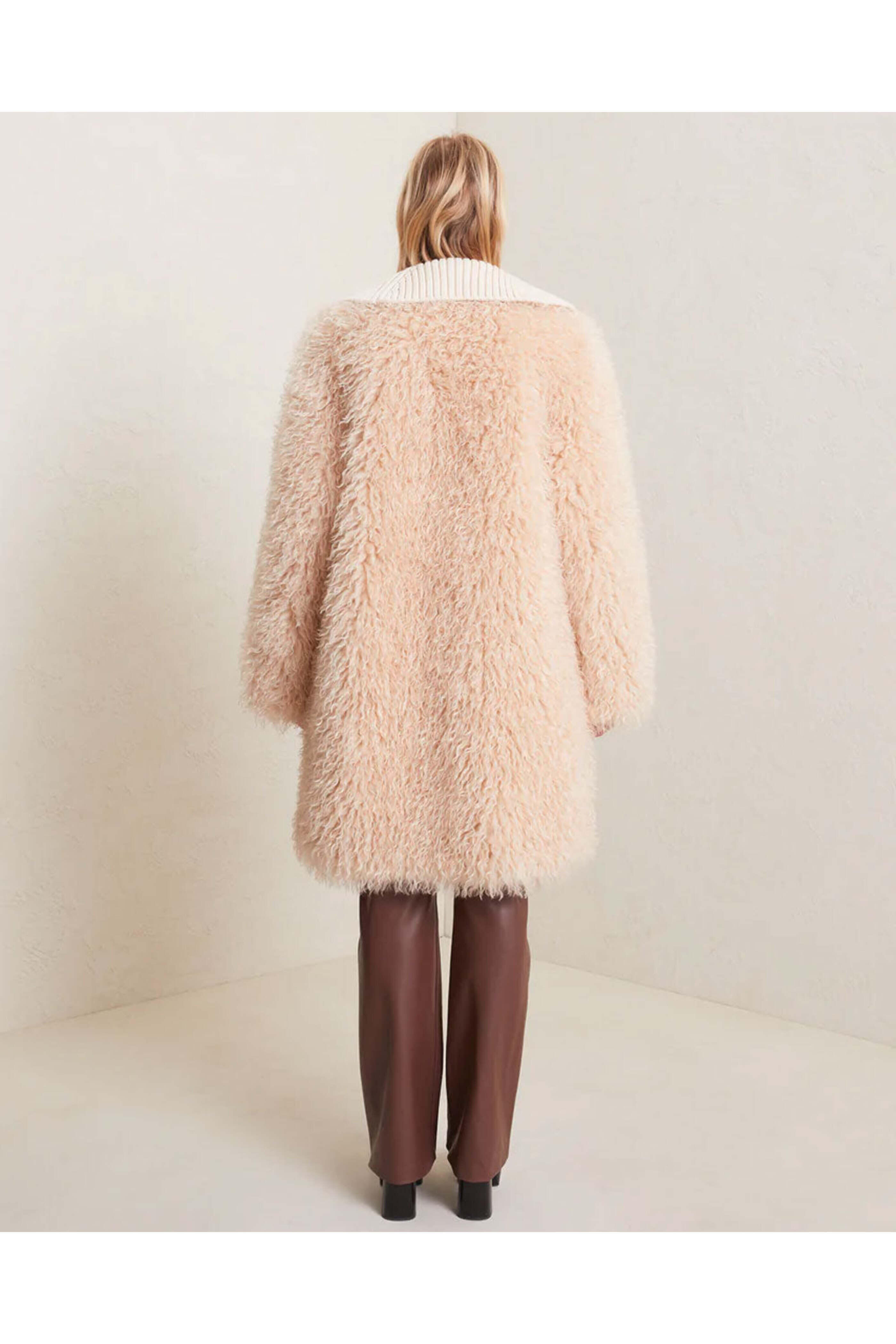 A.L.C. - Faint Peach Faux Fur Grey Coat