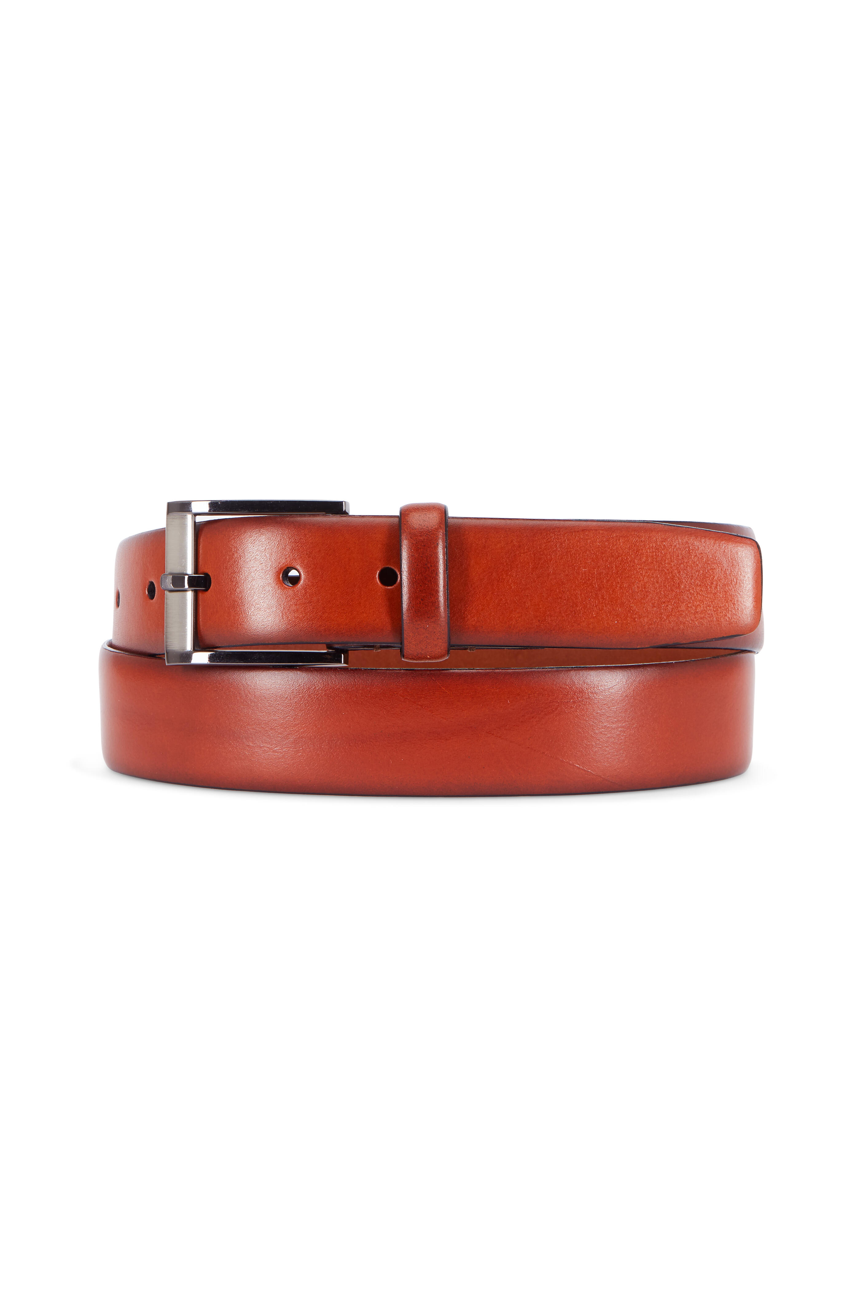 Le Camp brown leather belt contrast stitching