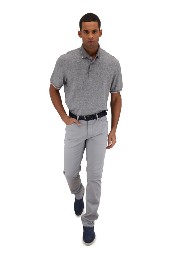 Zegna - Gray Textured Cotton & Linen Polo