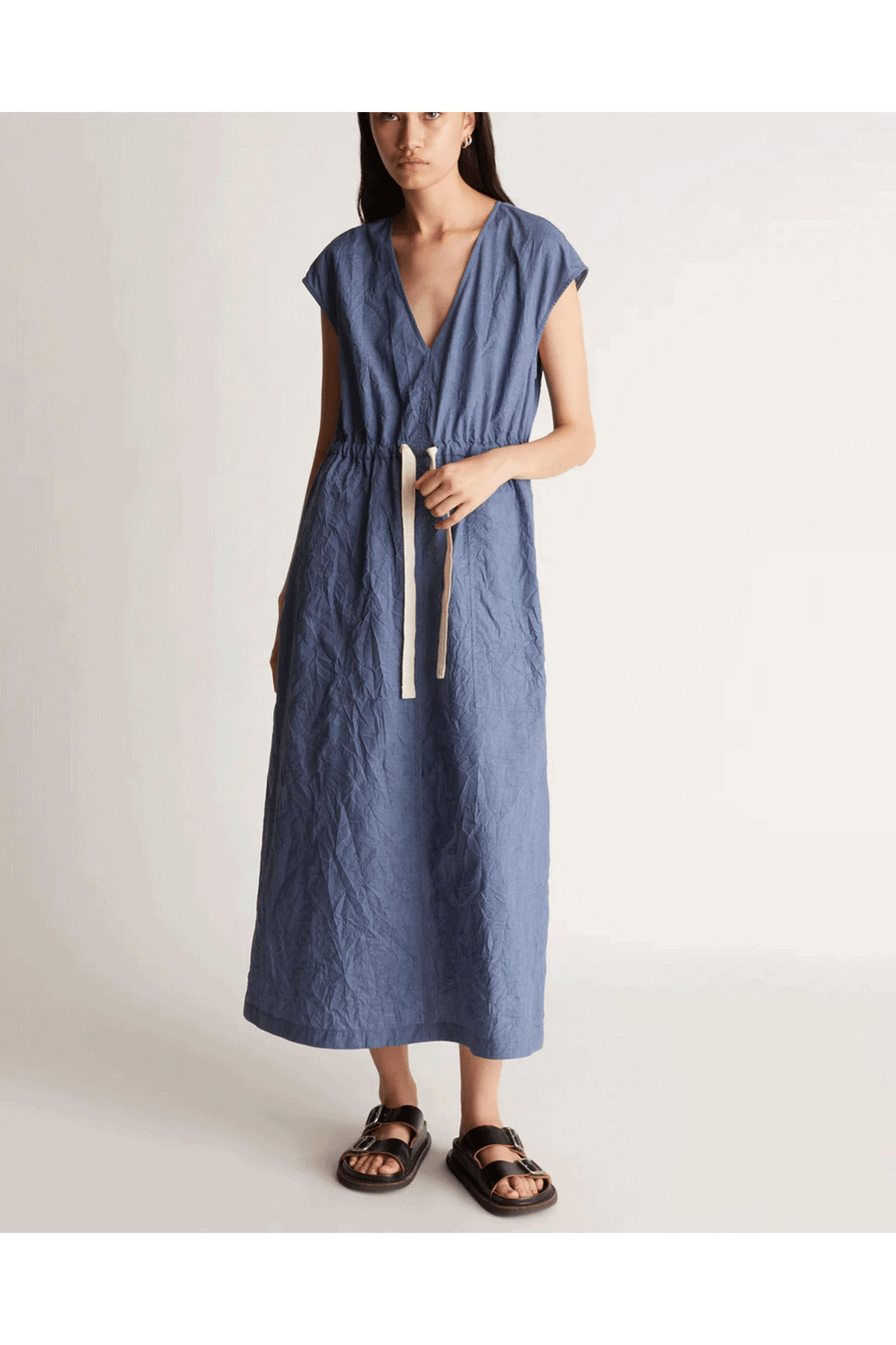 Lee Mathews - Steel Weber Tie Front Dress