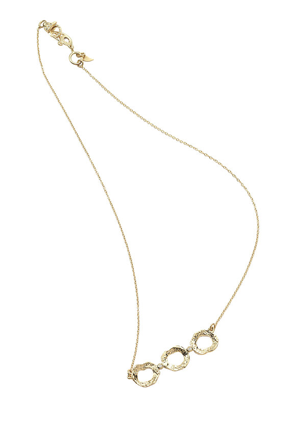 Coomi - 20K Yellow Gold Diamond Open Flower Necklace