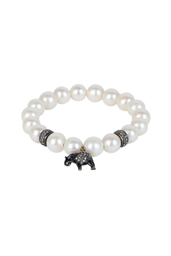 Loren Jewels - Sterling Silver Pearl & Diamond Bracelet