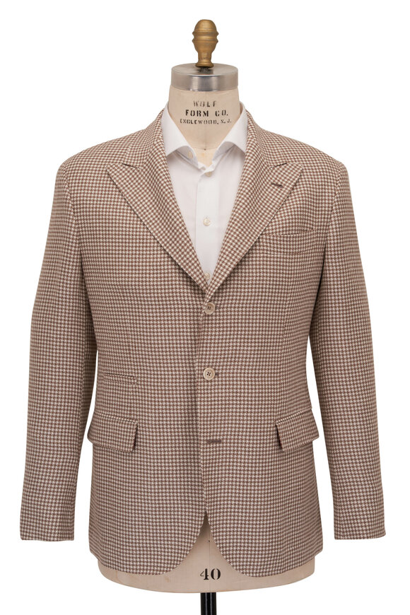 Brunello Cucinelli - Brown & White Houndstooth Sportcoat 