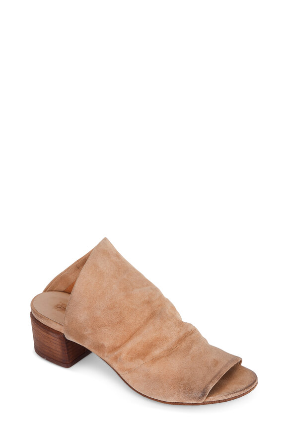 Marsell - Chestnut Suede Asymmetric Open-Toe Mule, 50mm