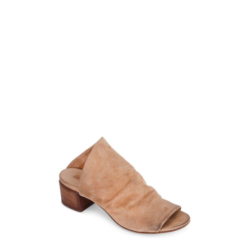 Marsell - Chestnut Suede Asymmetric Open-Toe Mule, 50mm