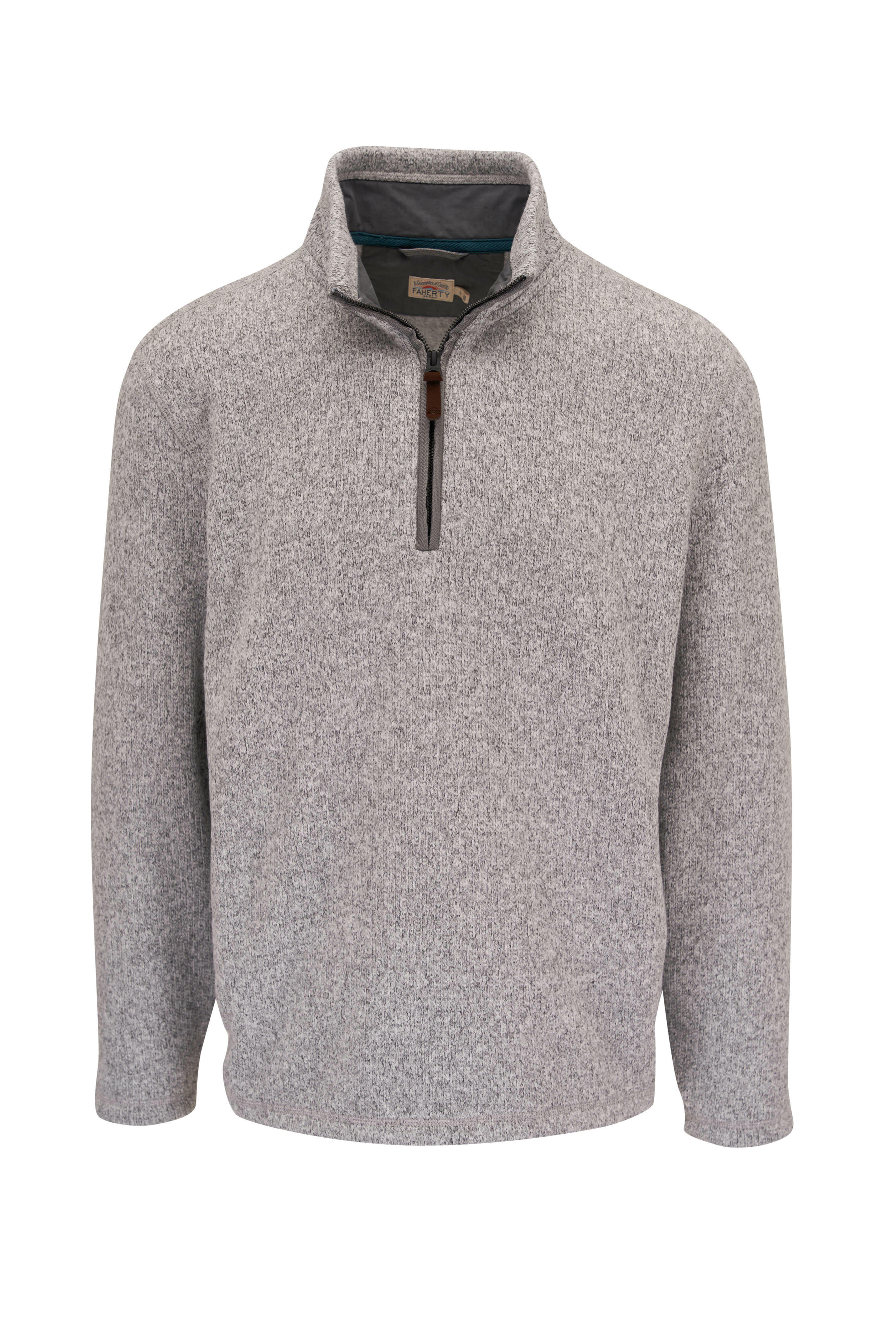 Faherty Brand - Light Granite Fleece Quarter Zip Pullover