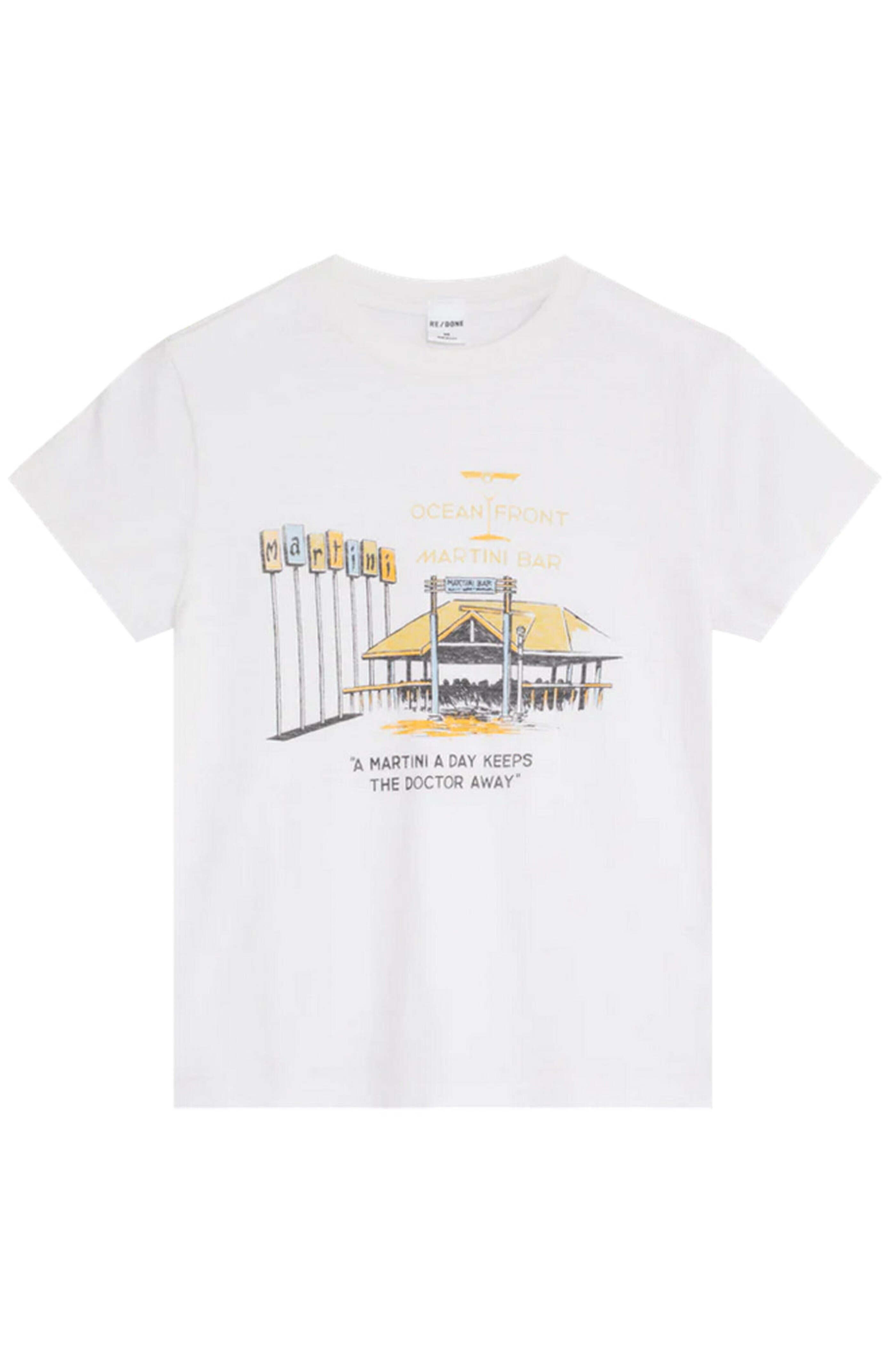 Re/Done - Martini Bar Tee in Vintage White