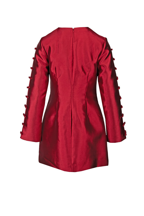 Simkhai Fiora Lipstick Bow Sleeve Mini Dress - view 2