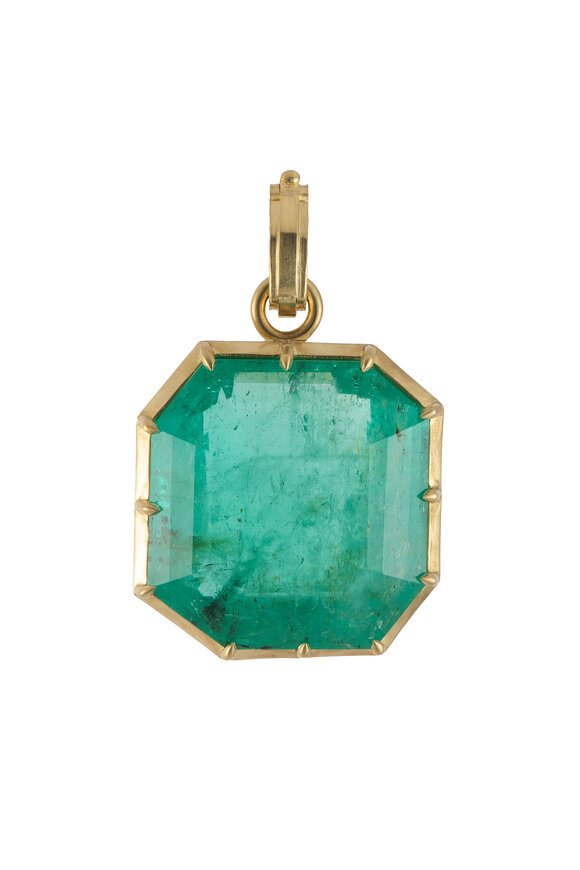 Sylva & Cie Columbian Emerald Octagon Pendant - view 1