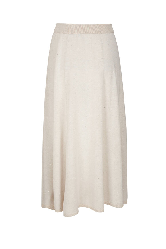 Lafayette 148 New York - Pampa Plume Metallic Wool & Silk Sequin Skirt 