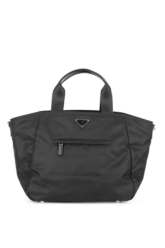 Prada - Black Nylon Large Shopper Tote