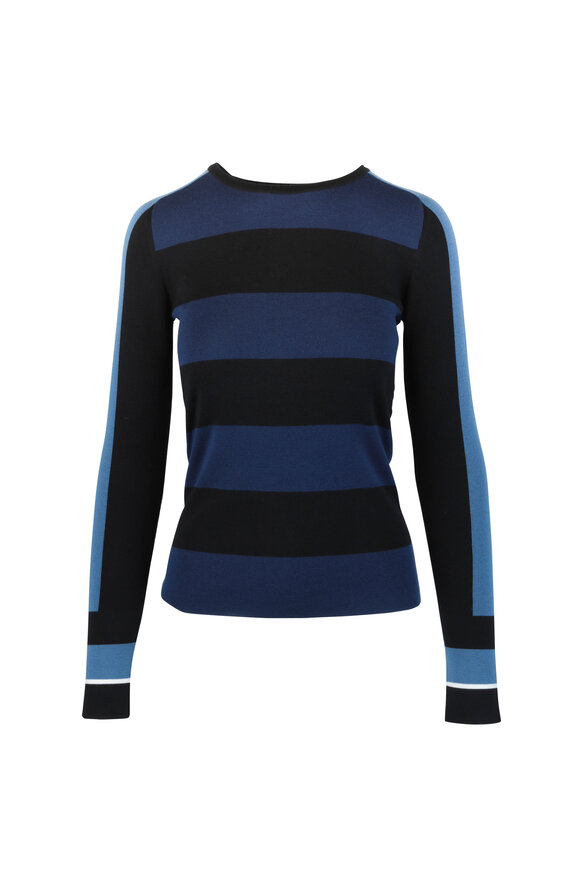 Akris Punto - Blue Multi Striped Wool Sweater 