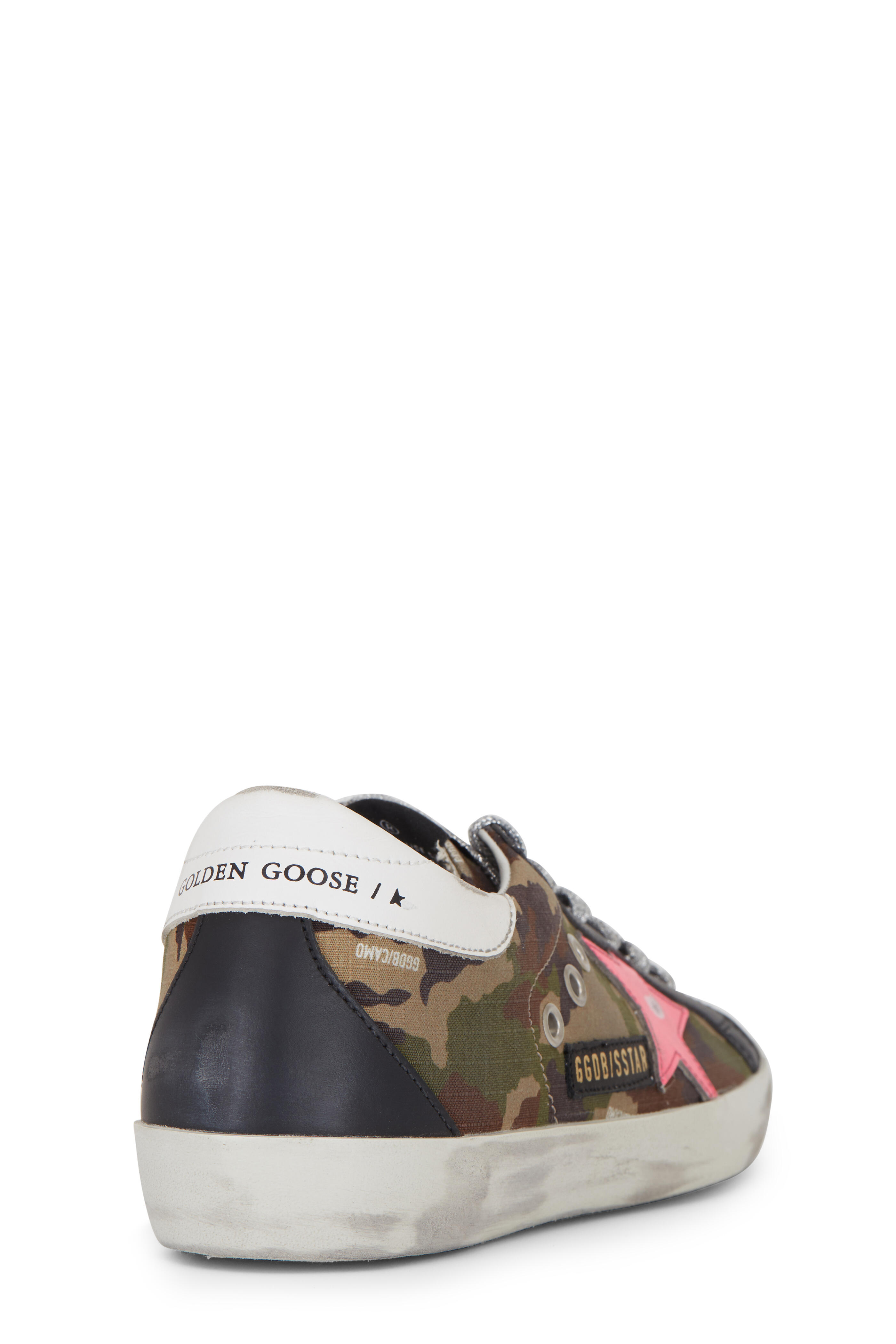 Golden Goose - Super-Star Camo Pink Star & White Heel Sneaker