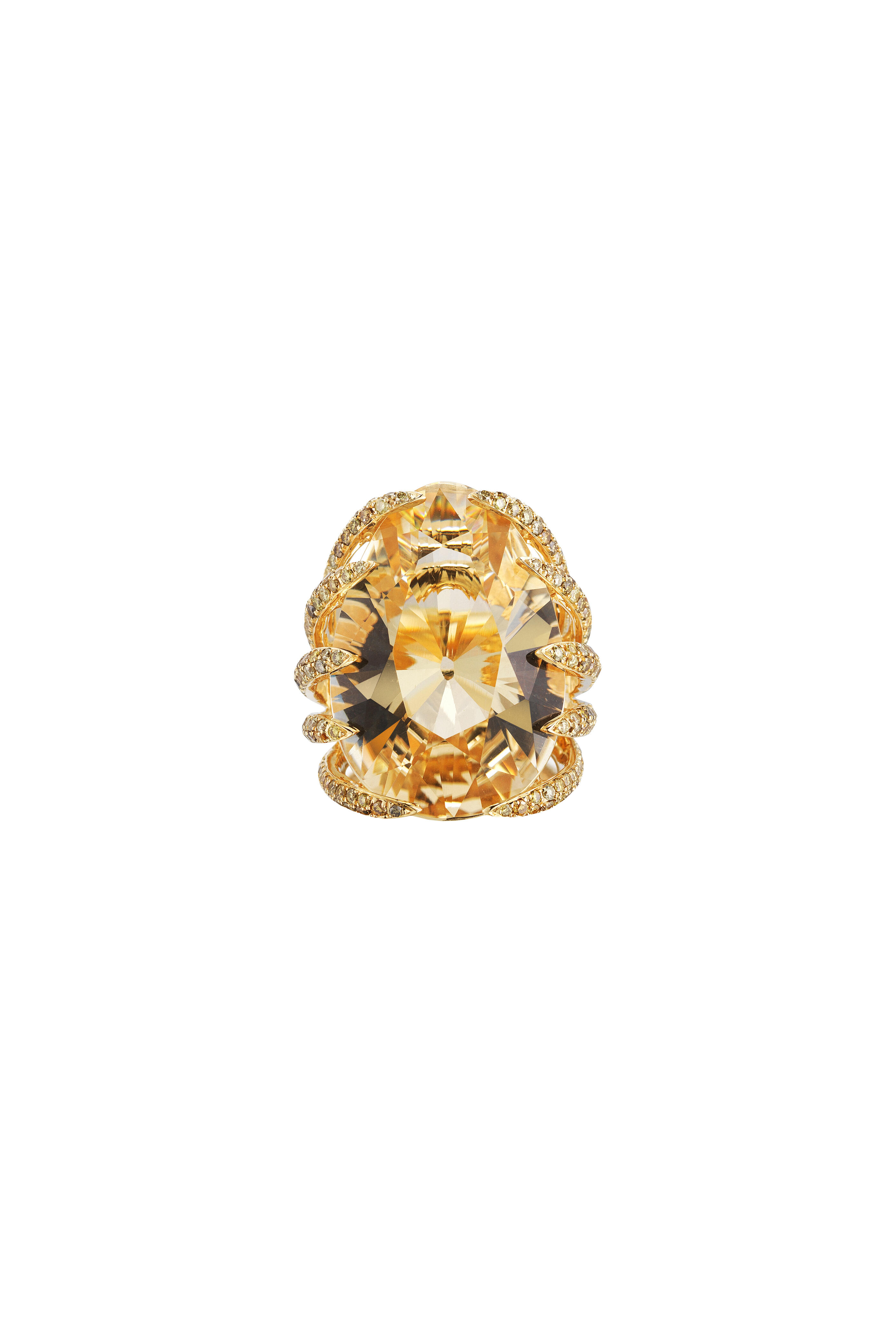 Paolo Costagli - 18K Yellow Gold Heliodor & Diamond Ring