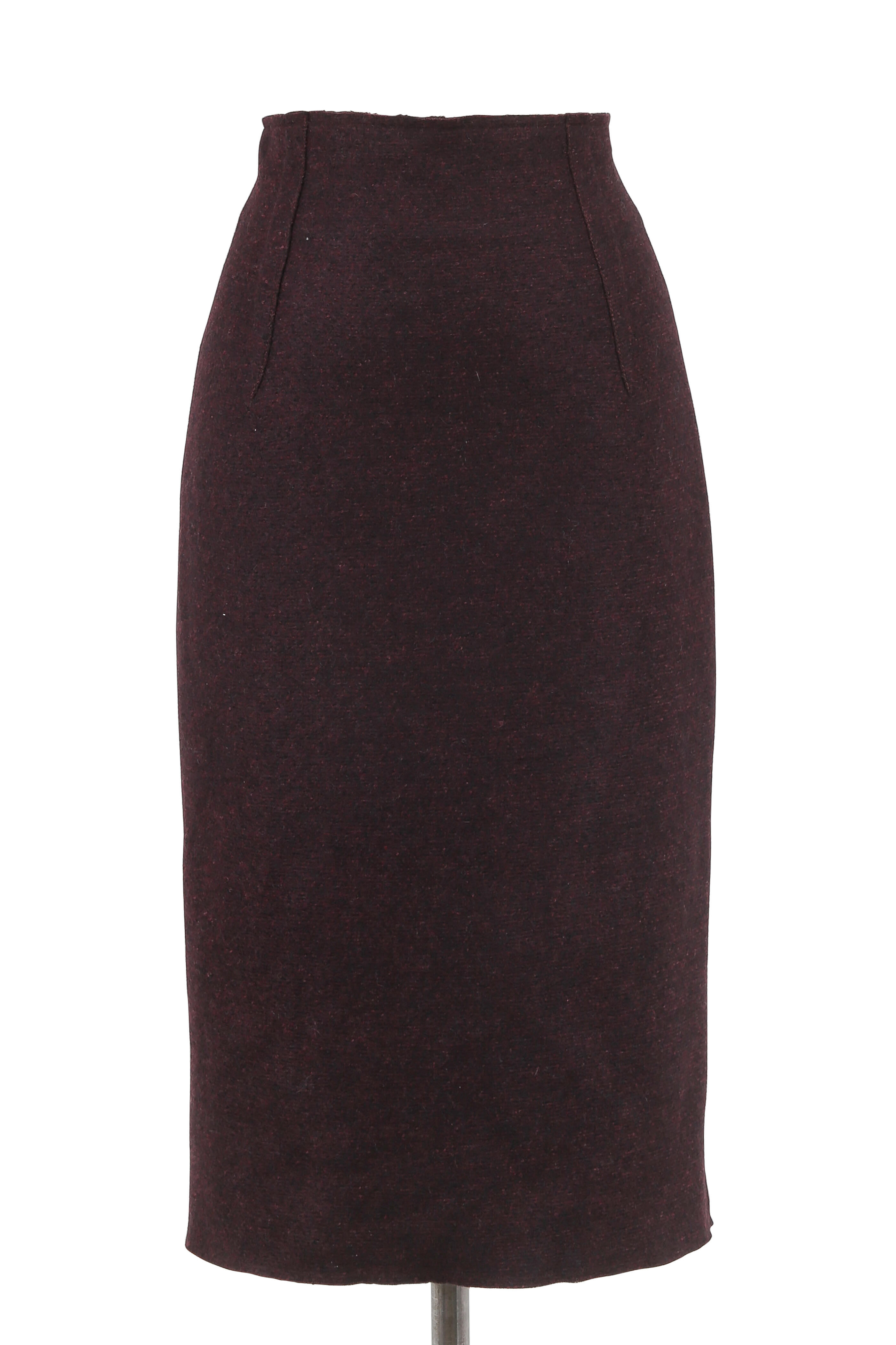 Kiton - Plum Cashmere Split Neck Pullover & Skirt Set