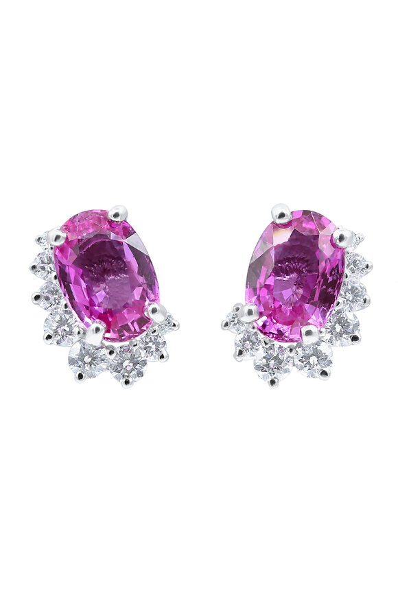 Oscar Heyman - Pink Madagascar Sapphire & Diamond Earrings
