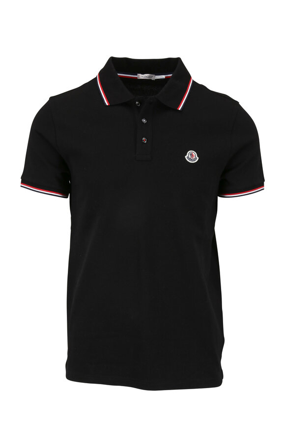 Moncler - Black Cotton Logo Polo