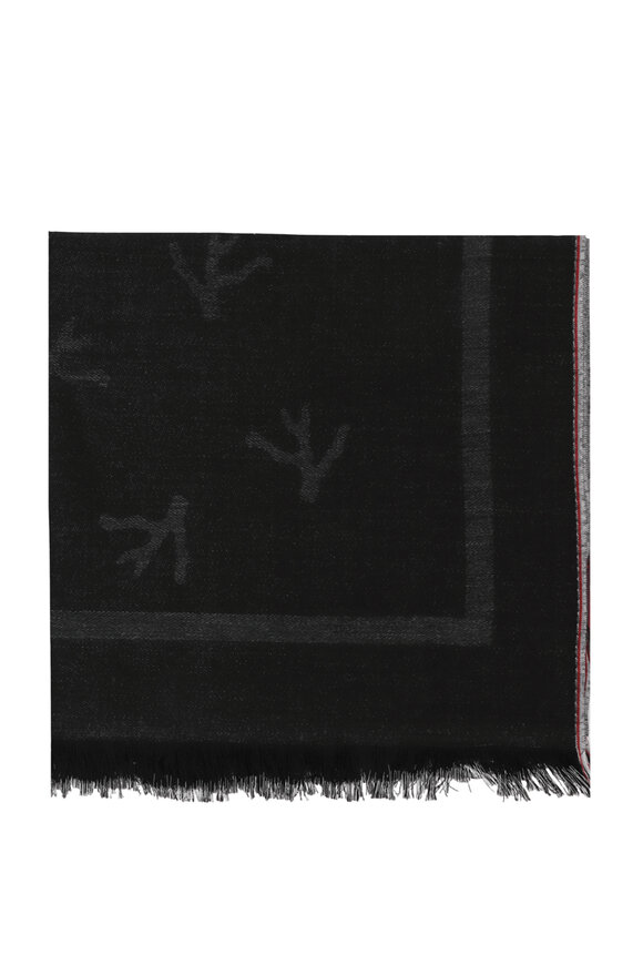 Isaia Black & Gray Fantasia Scarf - view 1